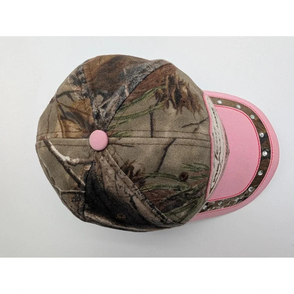 Paramount Outdoors Team Realtree Camo Pink Rhinestone Adjustable Hat Cap 258